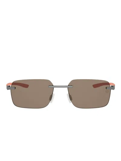 Tag Heuer Rectangle-frame Sunglasses In Brown