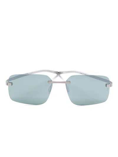 Tag Heuer Rectangle-frame Sunglasses In Grey
