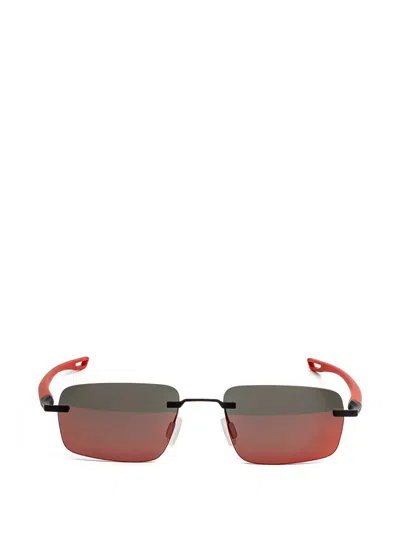 Tag Heuer Rectangle Rimless Sunglasses In Gray