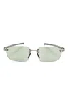 Tag Heuer Rimless Rectangle-frame Sunglasses In Green