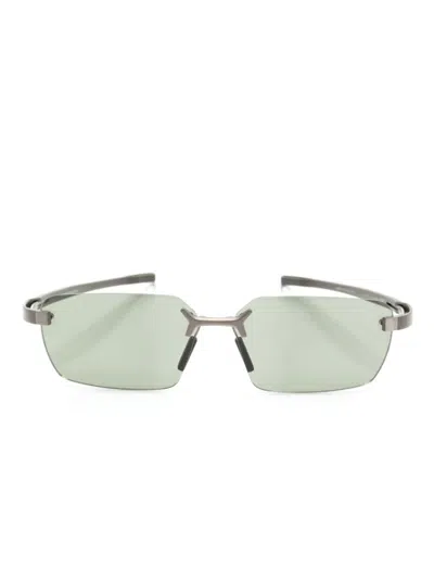 Tag Heuer Rimless Rectangle-frame Sunglasses In Green