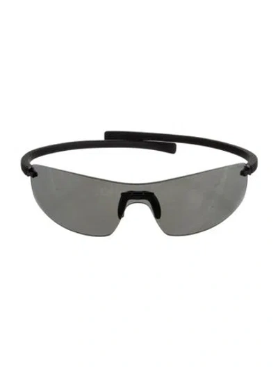 Pre-owned Tag Heuer Shield Tinted Sunglasses In Black