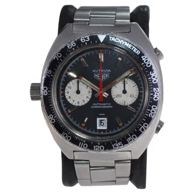 Pre-owned Tag Heuer Stainless Steel Autavia Chronograph Manual Watch In Multi
