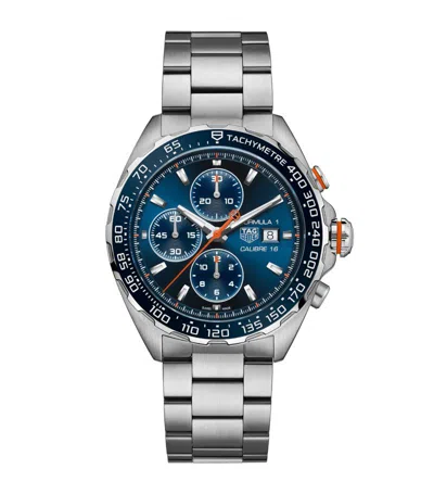 Tag Heuer Stainless Steel Formula 1 Chronograph Watch 44mm In Blue