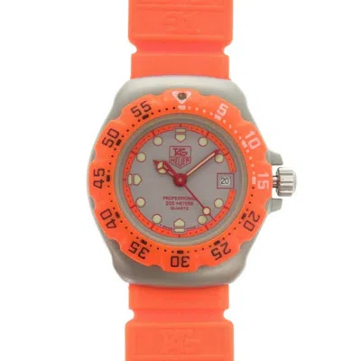 Pre-owned Tag Heuer Stainless Steel Wristwatch () In Orange