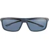 Tag Heuer 60mm Rectangle Sunglasses In Matte Blue / Blue