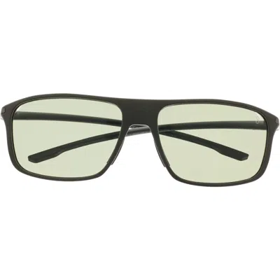 Tag Heuer 60mm Rectangle Sunglasses In Matte Dark Green / Green Polar