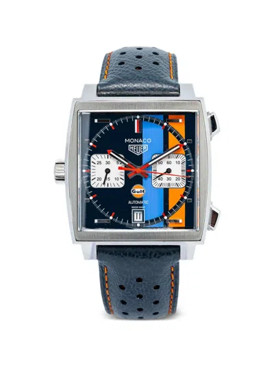 Pre-owned Tag Heuer X Gulf Monaco 39mm Watch In Black