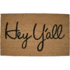 Tag Hey Y'all Southern Rectangle Coir Door Mat Beige Indoor Outdoor In Brown