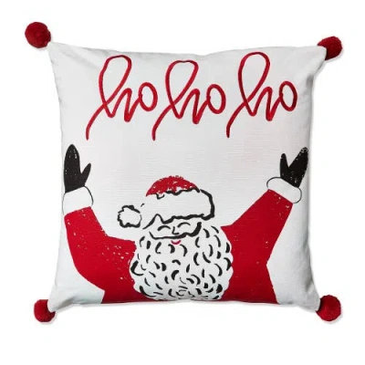 Tag Ho Ho Ho Santa Throw Pillow Multicolor Cotton Christmas Decor