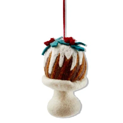 Tag Holiday Bundt Cake Ornament Multicolor Wool Tree Decor