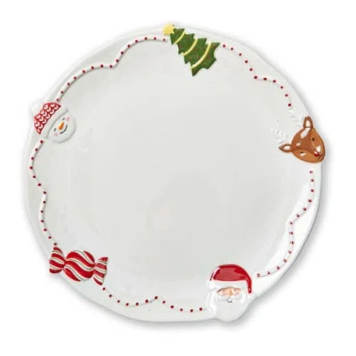 Tag Holiday Cheer Multicolor Ceramic Serving Platter For Christmas In Red