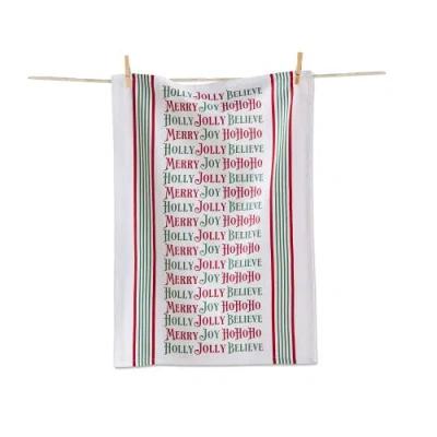 Tag Holly Jolly Christmas Cotton Kitchen Dishtowel Set In Multi
