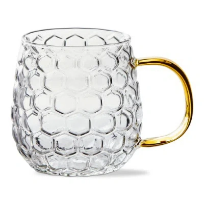 Tag Honeycomb Glass Mug Yellow Glass Everyday In Transparent