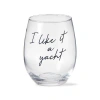 Tag I Like It A Yacht Stemless Wine Glass Blue Summer Drinkware In Transparent