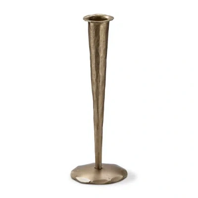 Tag Ibiza Forged Short Taper Candle Holder Antique Gold Iron
