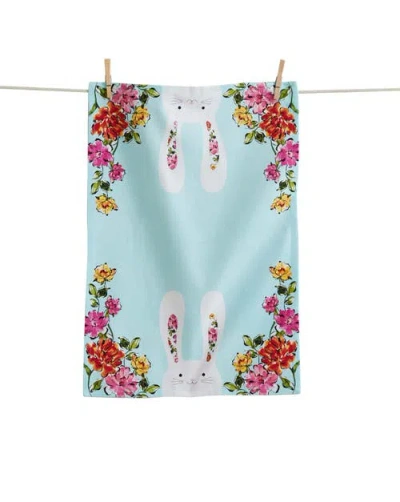 Tag In Bloom Bunny Dishtowel Multi Cotton Spring In Blue