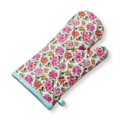 Tag In Bloom Oven Mitt Multi Cotton Spring In Pink