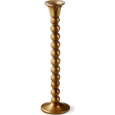 Tag Ingrid Large Taper Candle Holder Antique Brass Aluminum 3.5x3.5x13 In Gold
