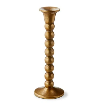 Tag Ingrid Small Taper Candle Holder Antique Brass Aluminum 3.5x3.5x10 In Gold
