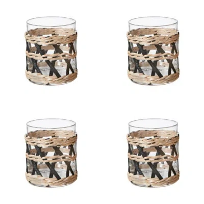 Tag Island Collection Clear Glass Dof Drinkware Set Of 4 In Multi