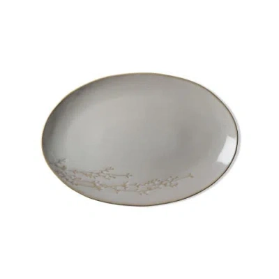 Tag Ivory Ceramic Vine Platter Everyday Serving Board Dishwasher Safe In Gray