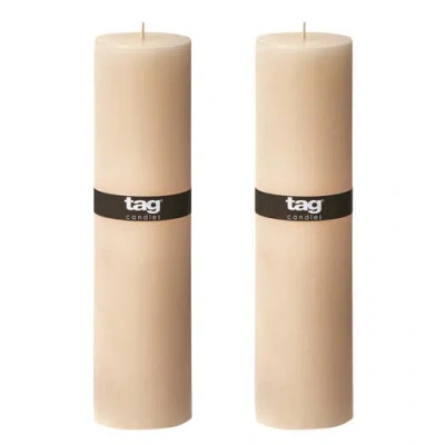 Tag Ivory Pillar Candle Unscented Drip-free Long Burning 175h In White