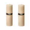 Tag Ivory Pillar Wax Candle Set Of 2 Unscented Long Burning In Neutral