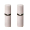Tag Ivory Pillar Wax Candle Set Of 2 Unscented Long Burning In White