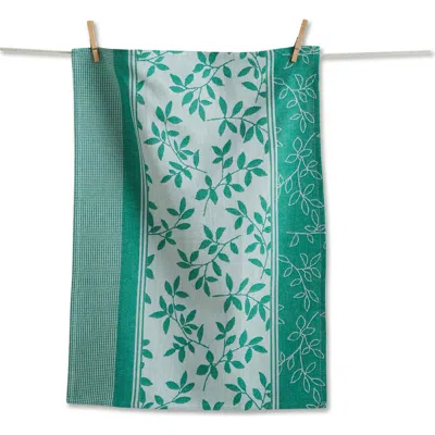Tag Jacqura Liana Jacquard Tea Towel Green Kitchen Towels In Blue