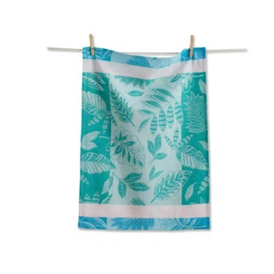 Tag Jacqura Sylvie Jacquard Tea Towel Green Kitchen Towel In Blue
