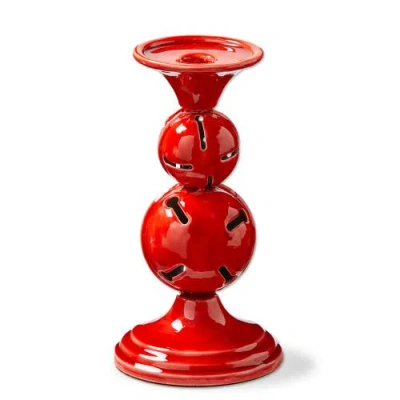 Tag Jingle Bell Red Enamel Candle Holders For Christmas