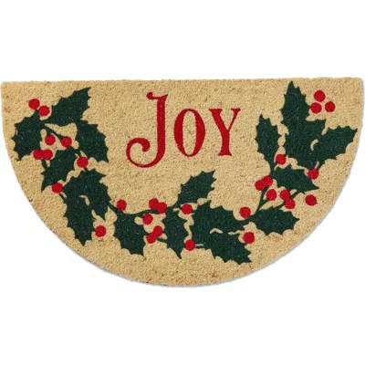 Tag Joy Shaped Pvc Coir Door Mat Natural Doormat For Christmas In Green