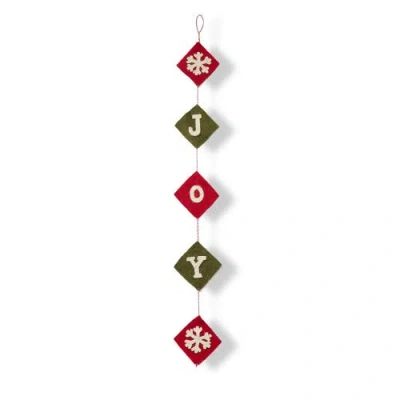 Tag Joyful Multicolor Wool Hanging Decor For Holiday Cheer