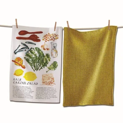 Tag Kale Caesar Salad Dishtowel Set Of 2 In Multi