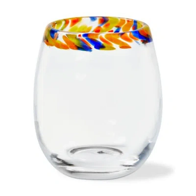 Tag Kaleidoscope Stemless Wine Glass Clear Dishwasher Safe In Animal Print