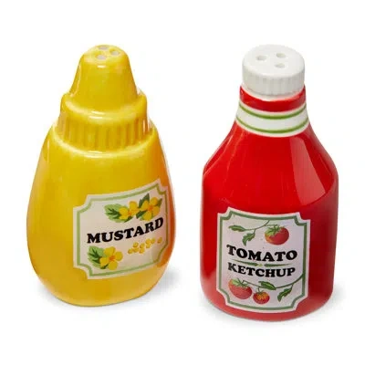 Tag Ketchup Mustard Salt And Pepper Set Of 2 Red Earthenware Everyday