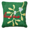 Tag Kiss Me Mistletoe Throw Pillow Dark Green Christmas Decor In Green