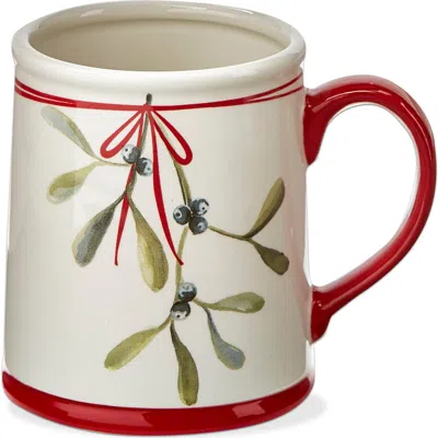 Tag Kisses Under The Mistletoe Ceramic Mug Christmas Drinkware In Multi