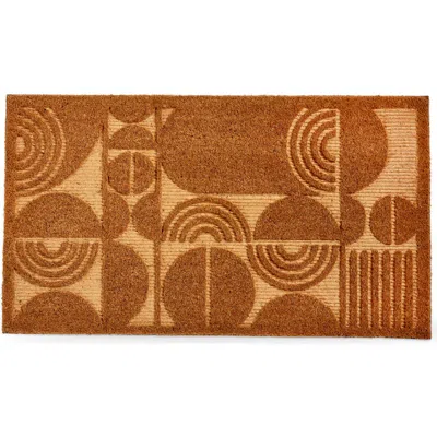 Tag Knoll Embossed Non-slip Coir Doormat Multi 30 X 17 X 1 In Brown