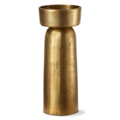 Tag Knoll Tall Pillar Candle Holder In Gold