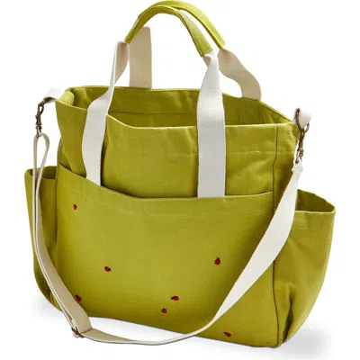 Tag Ladybug Garden Tote Green Multi Cotton Spring In Orange