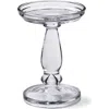 Tag Lana Clear Glass Reversible Candle Holder Large In Transparent