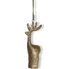 Tag Large Antique Gold Reindeer Bell Tree Ornament Holiday Decor In Gold