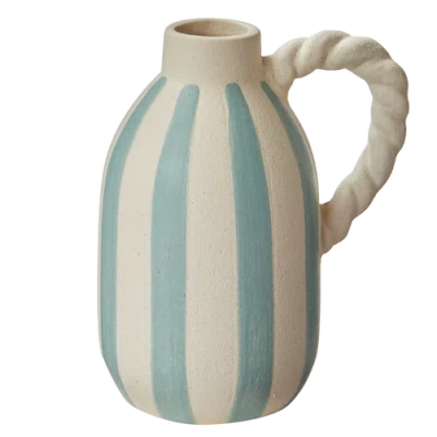 Tag Large Blue Stripe Decorative Vase For Everyday Home Decor In Multi