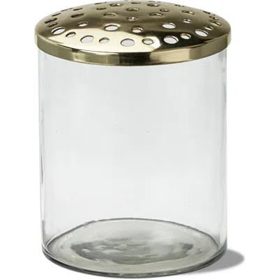 Tag Large Clear Glass Flower Frog Cylinder Decorative Vase In Transparent