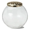 Tag Large Clear Glass Flower Frog Orb Decorative Novelty Vase In White