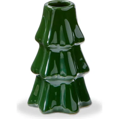 Tag Large Green Ceramic Pine Tree Taper Candle Holder For Christmas