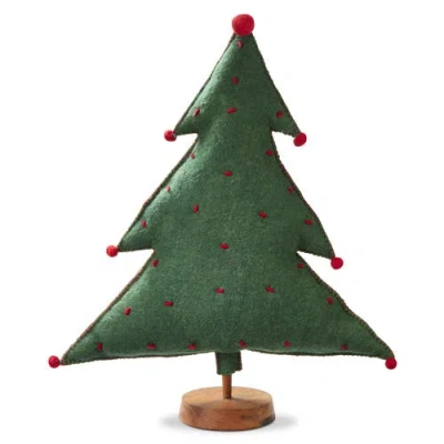 Tag Large Merry Tree Holiday Sculpture Green Multi Felt Decor