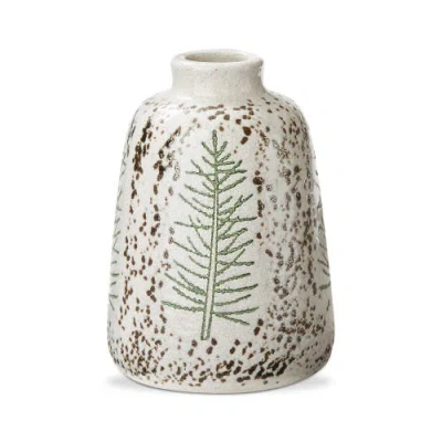 Tag Large Pine Tree Decorative Vase White Multi Ceramic